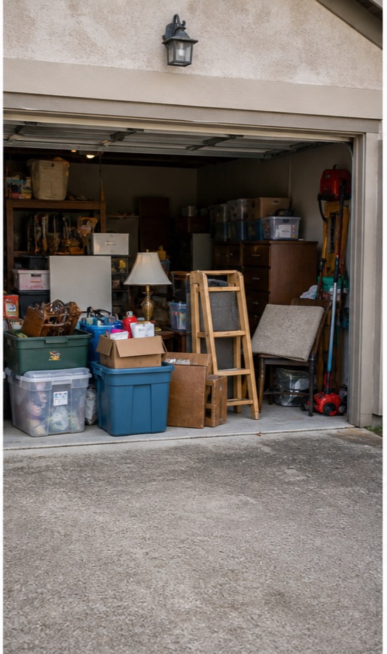 Junk removal crew loading items