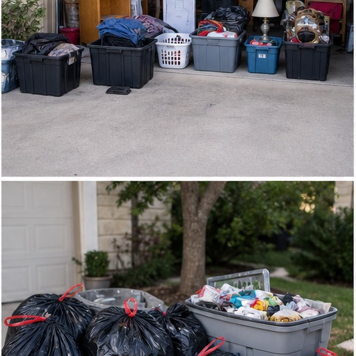 Junk removal crew loading items