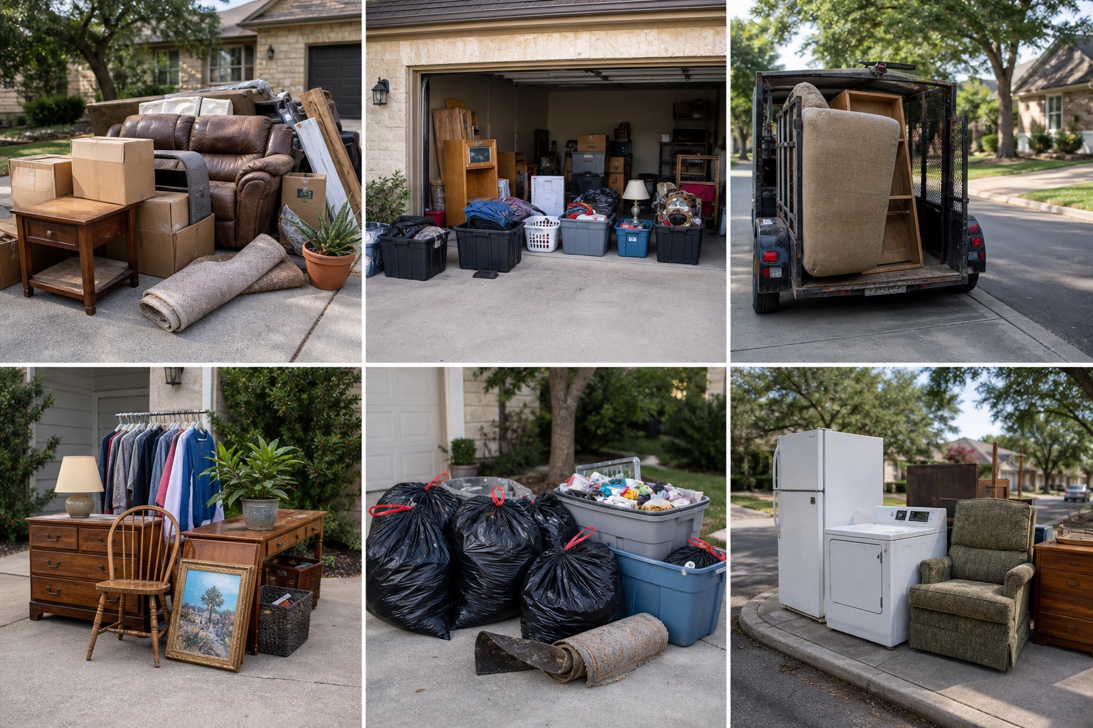 Junk removal crew loading items