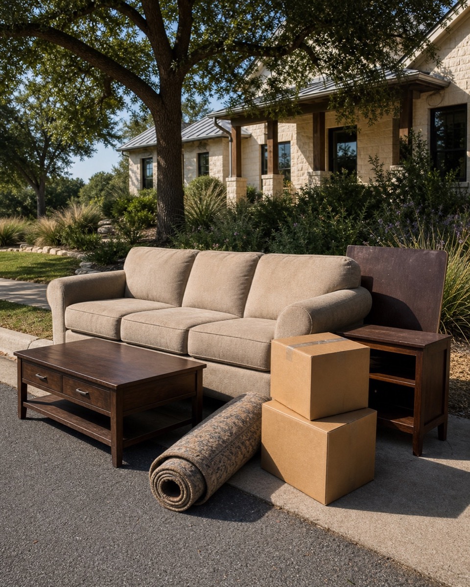 Furniture ready for junk pickup